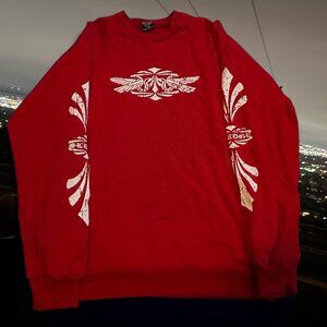 Red Sledge long sleeve with sick white print on sleeves